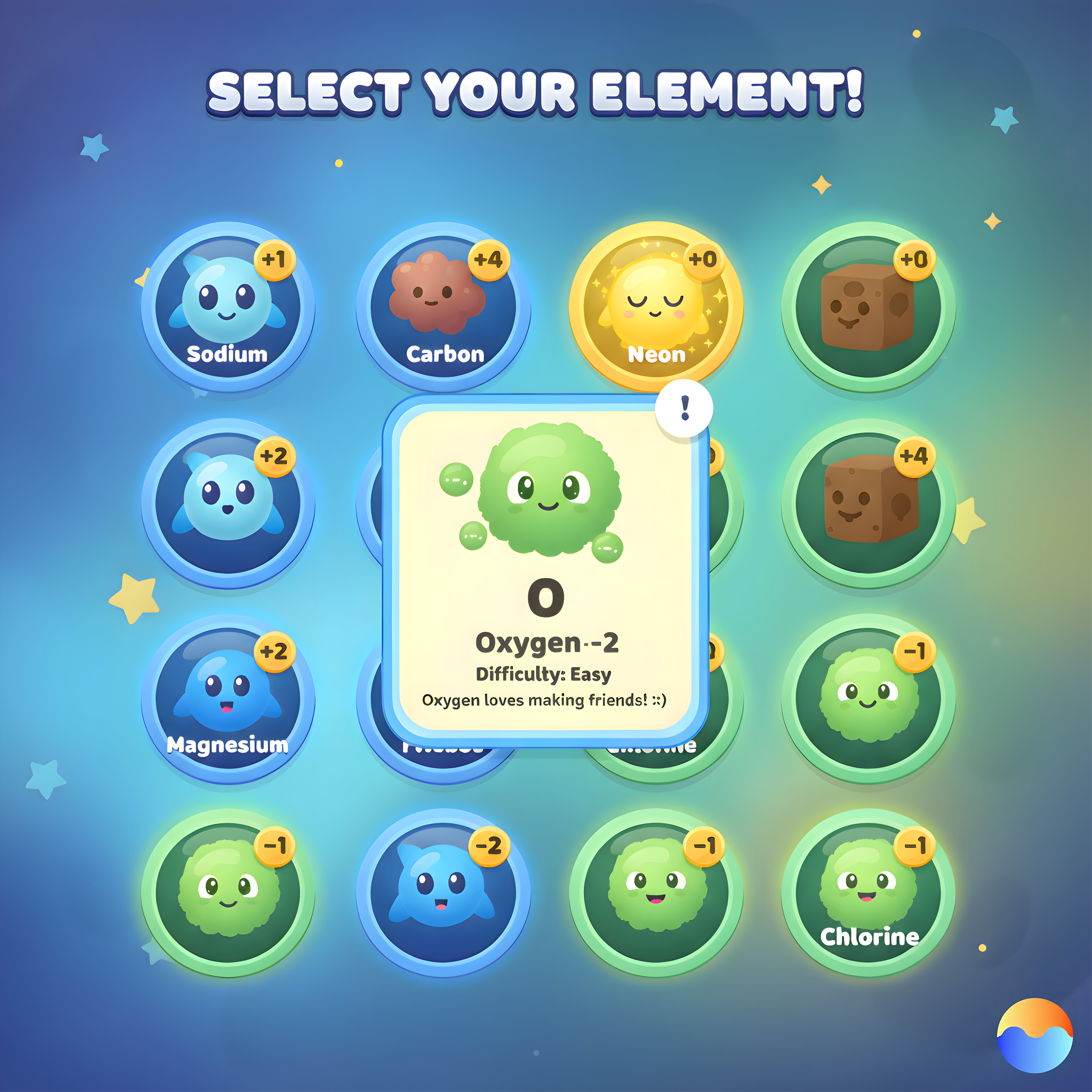 A mockup of a SciZoo game.